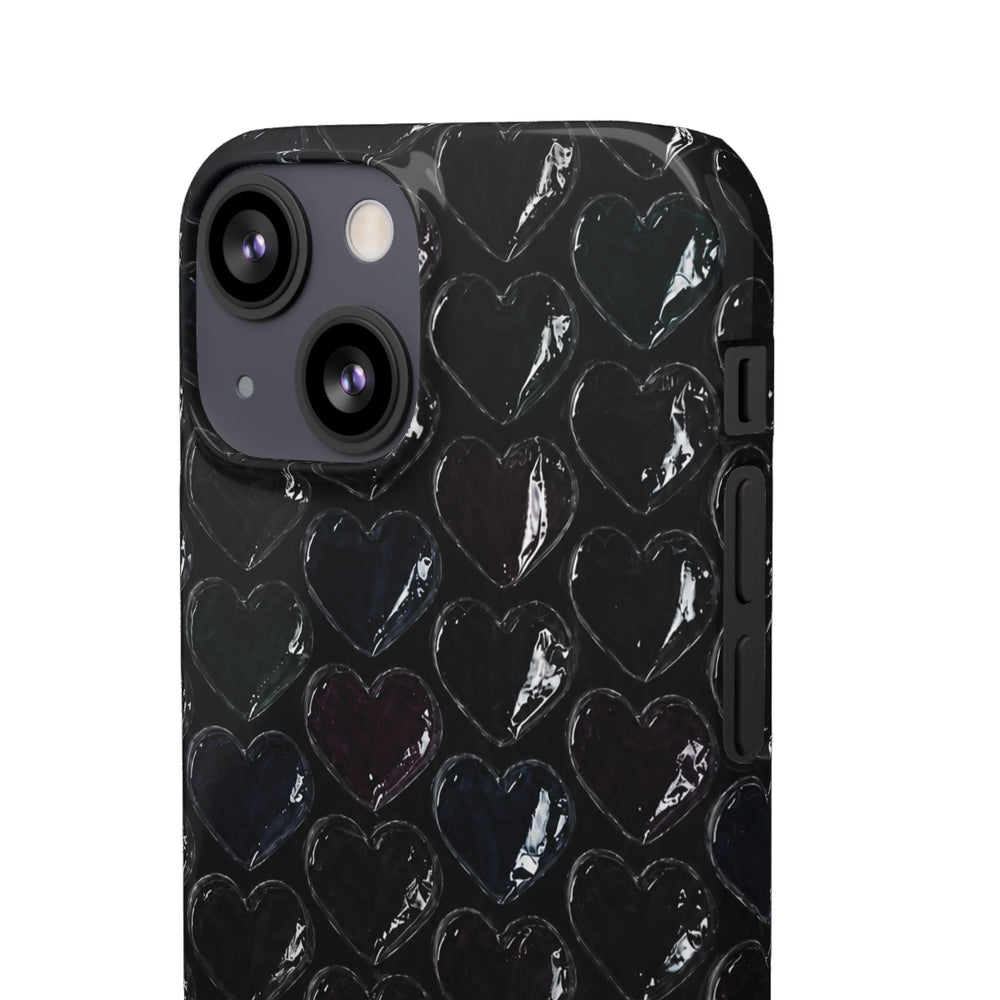 Black Pop Hearts Snap Case