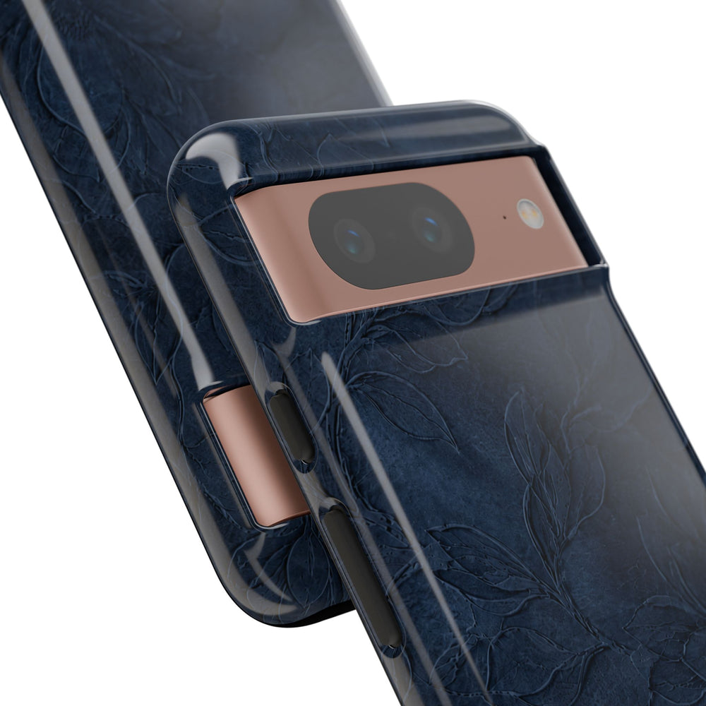 Navy Floral Textured Tough Case