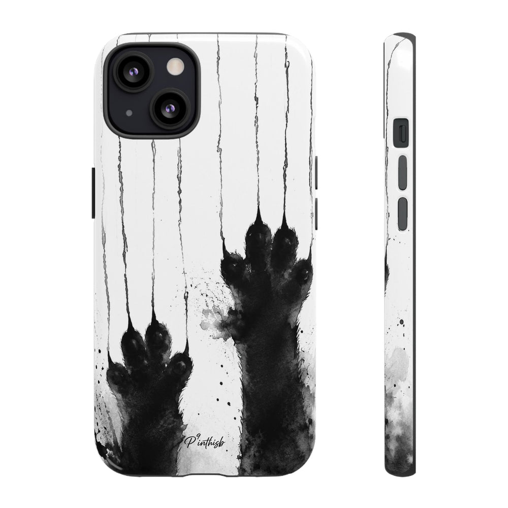 Black Ink Paw Print Tough Case