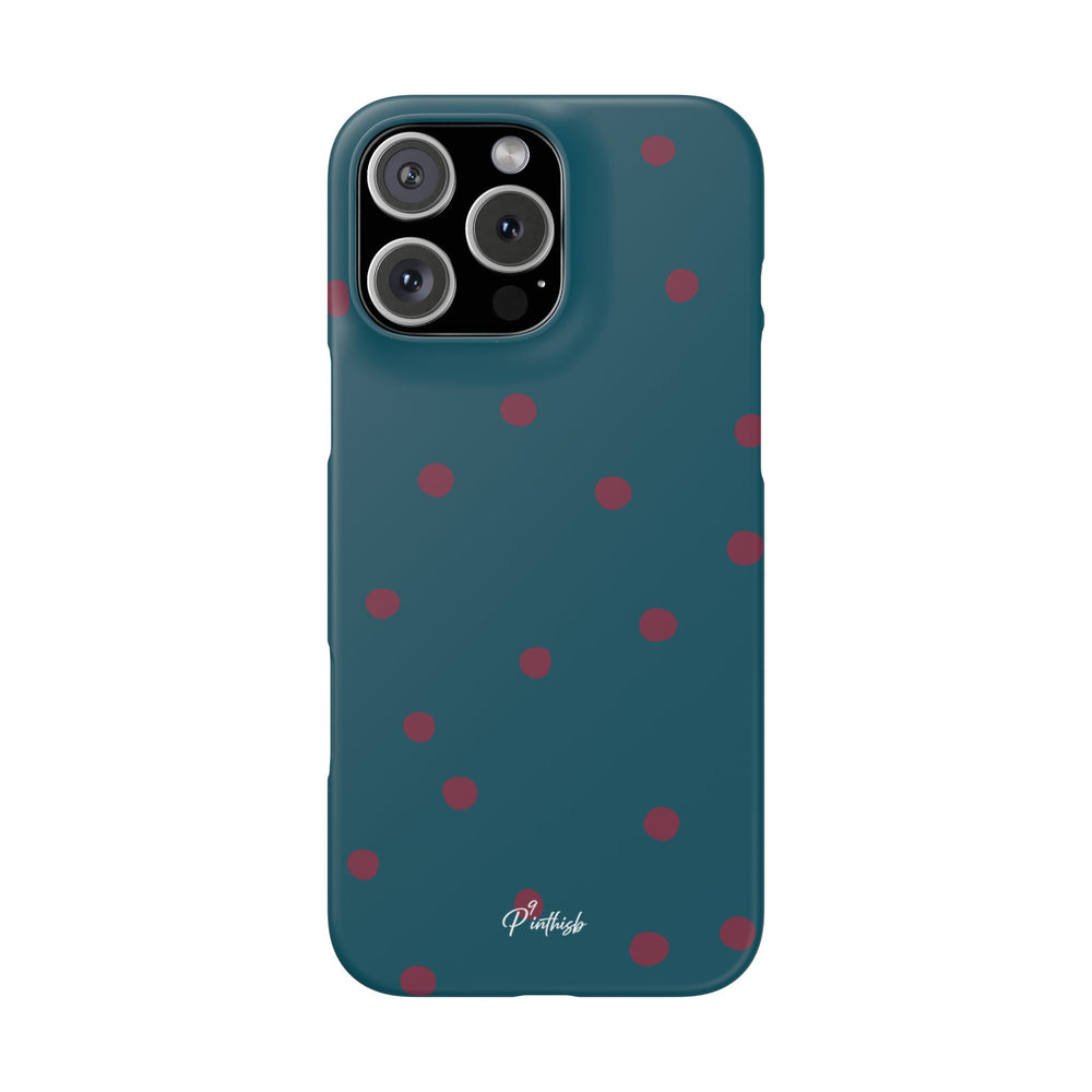 Teal & Burgundy Polka Dot Snap Phone Case