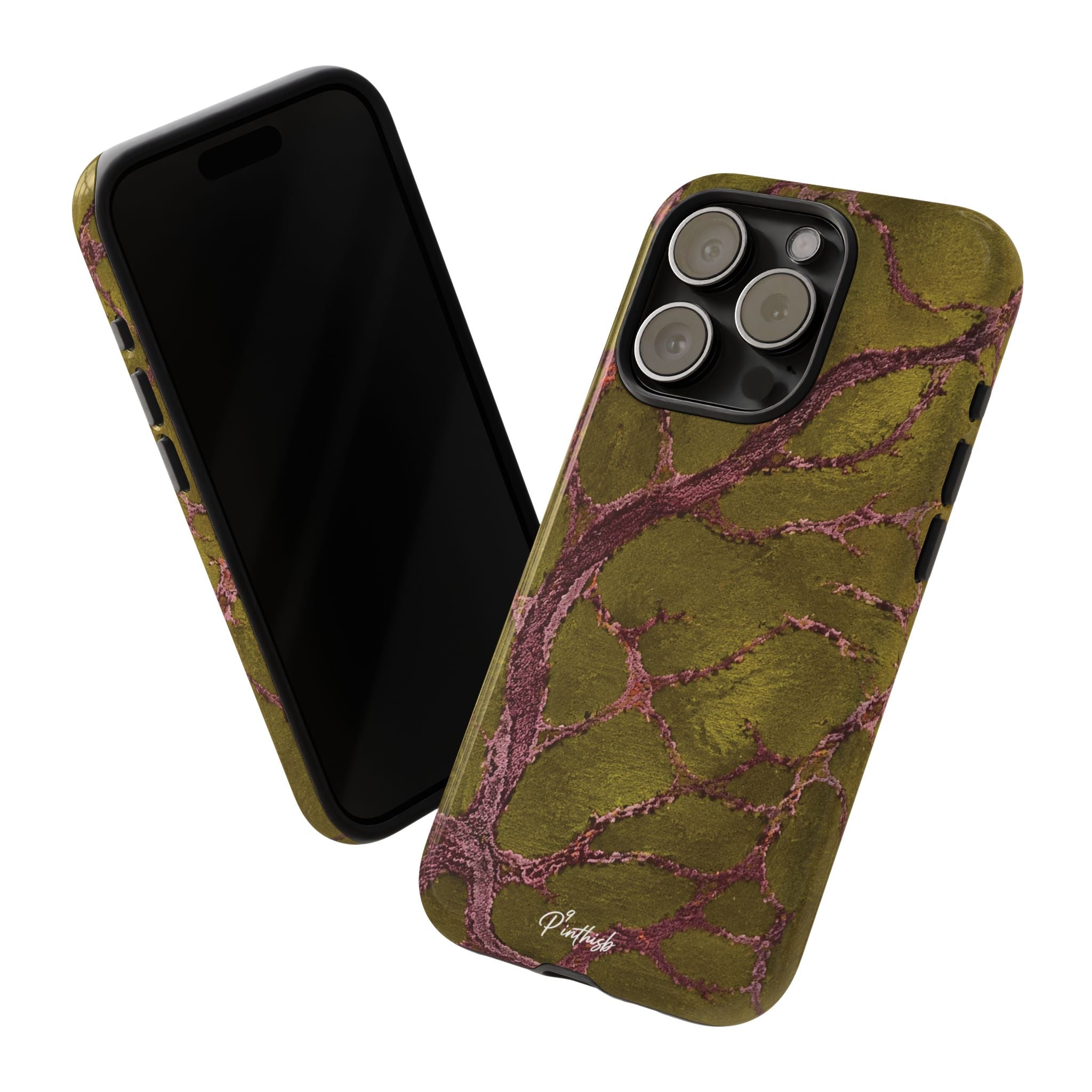 Olive & Rose Gold Tree Pattern Phone Case