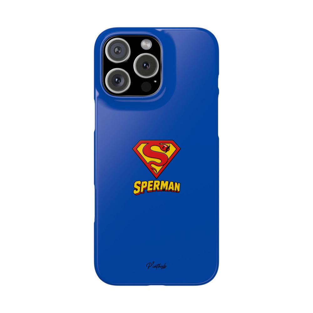 "SPERMAN" Parody Logo Snap Phone Case
