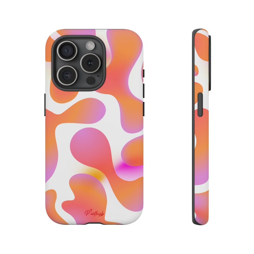 Abstract Orange Pink Camouflage Tough Phone Case