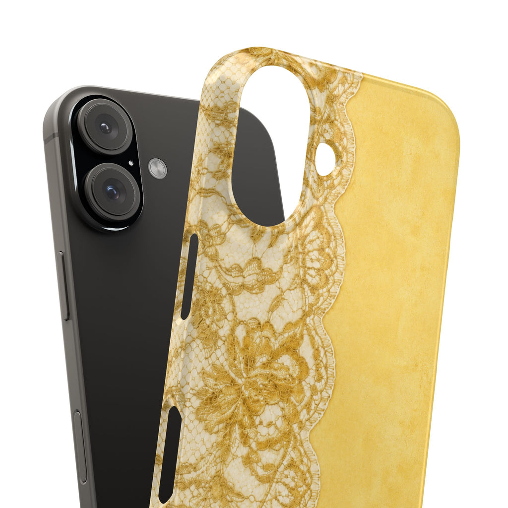 Yellow Vintage Lace Snap Case
