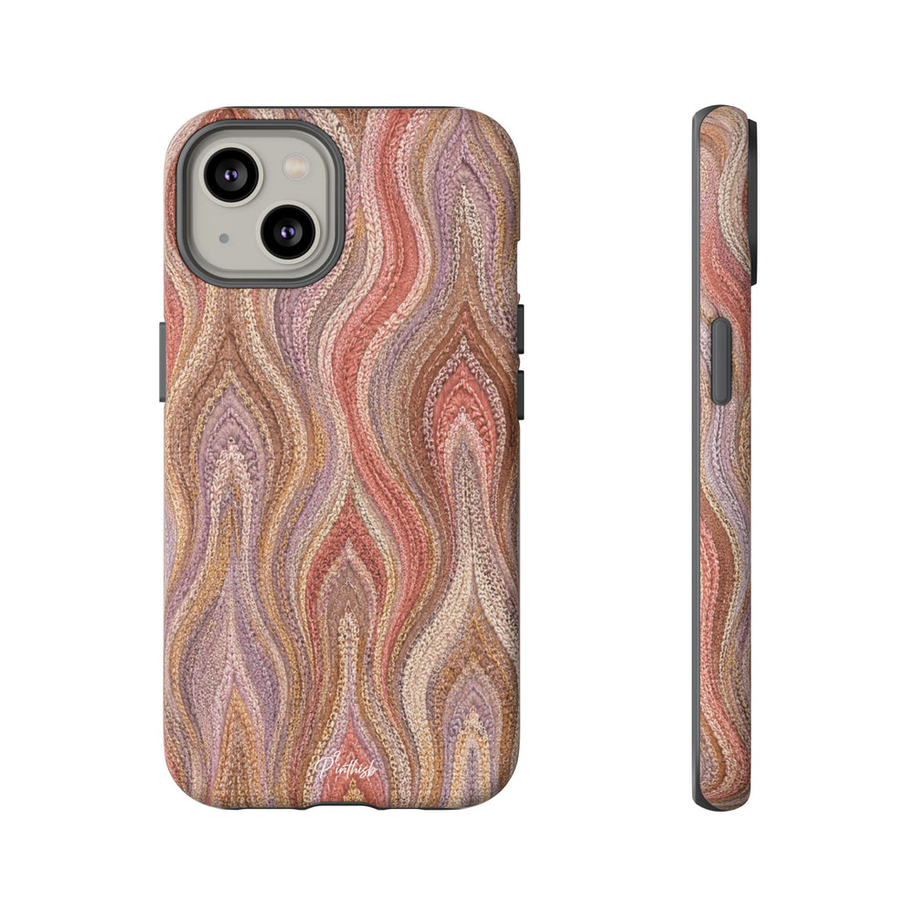 Wavy Peach & Mauve Tough Case