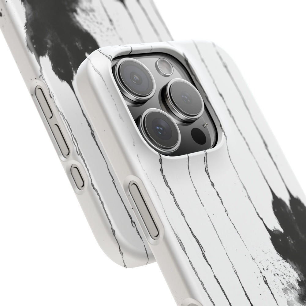 Black Ink Paw Print Snap Case