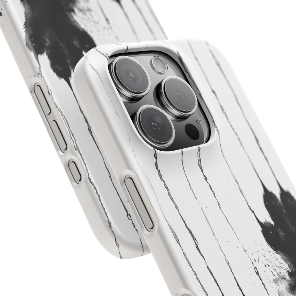 Black Ink Paw Print Snap Case