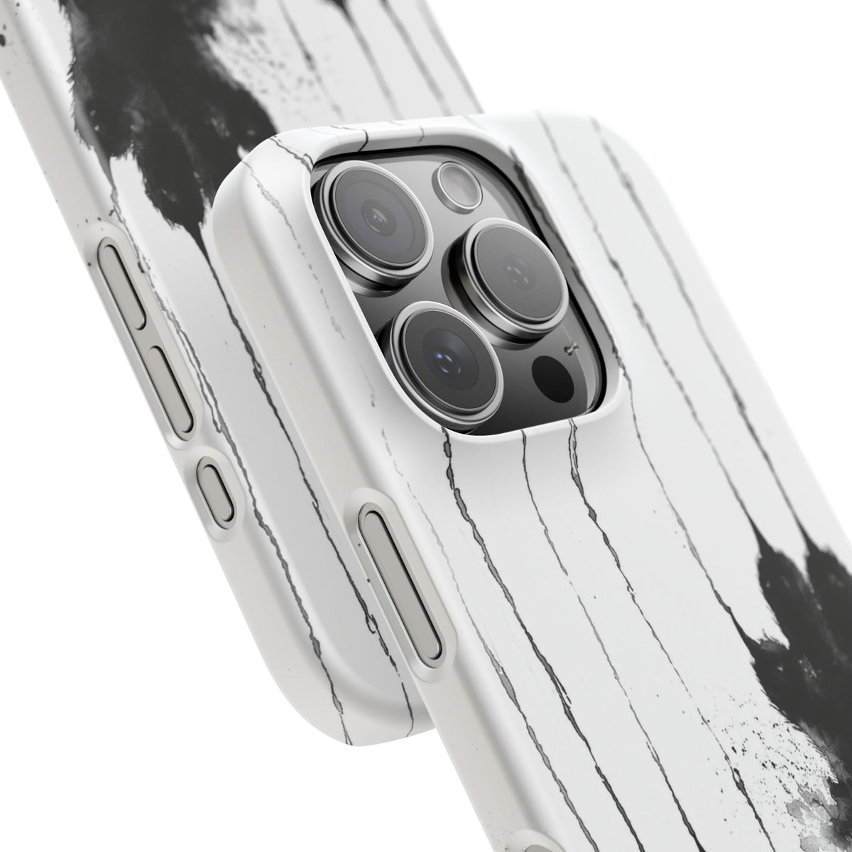 Black Ink Paw Print Snap Case