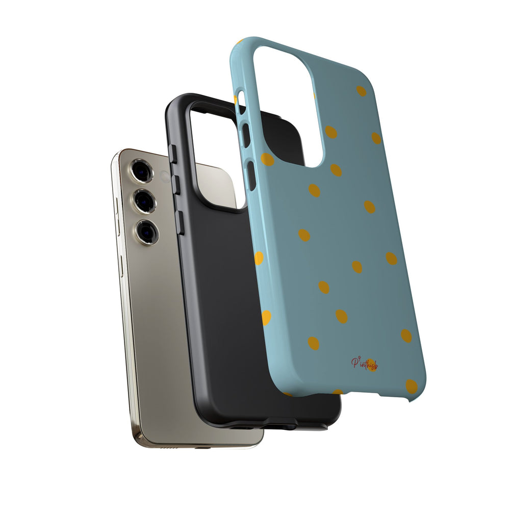 Blue & Yellow Polka Dot Tough Phone Case