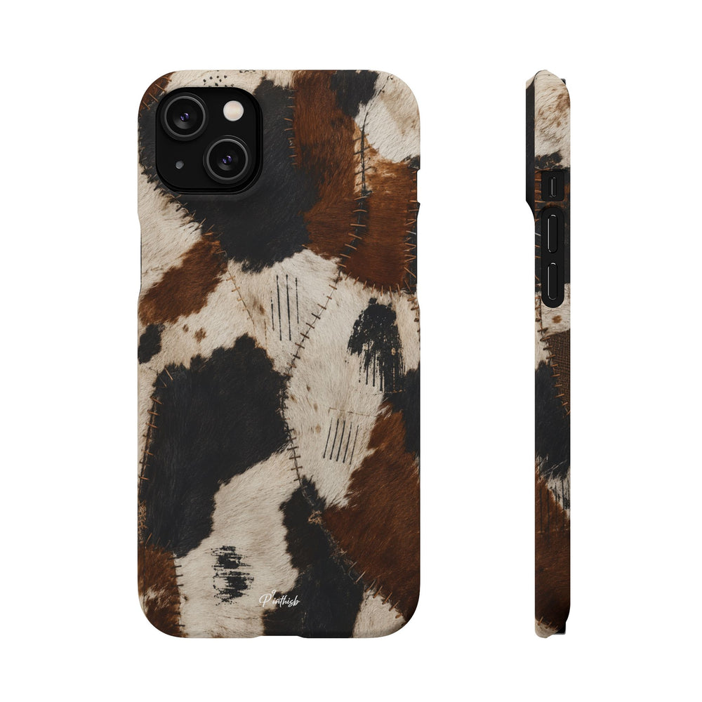 Brown & Black Animal Print Snap Case