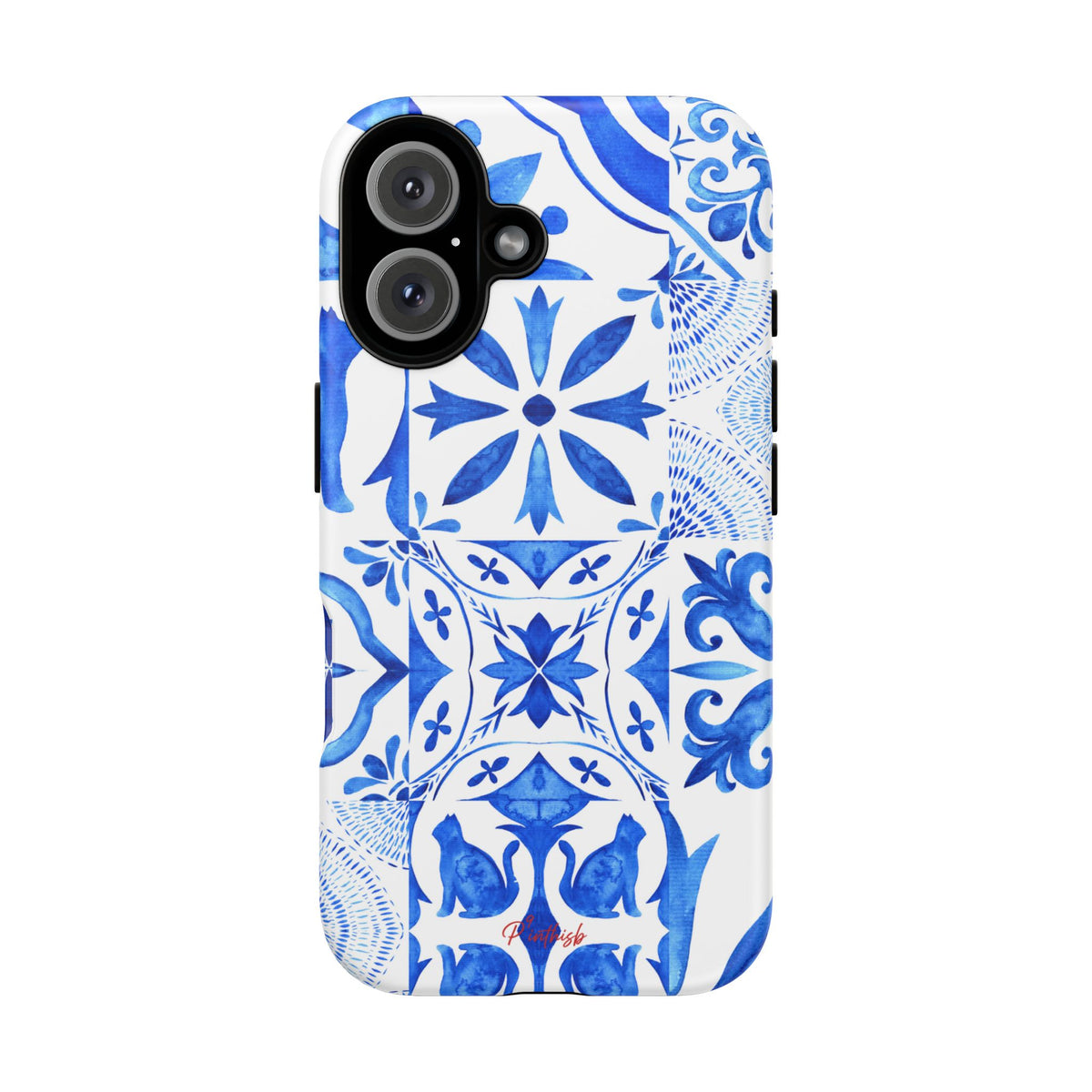 Blue Tile Pattern Tough Phone Case