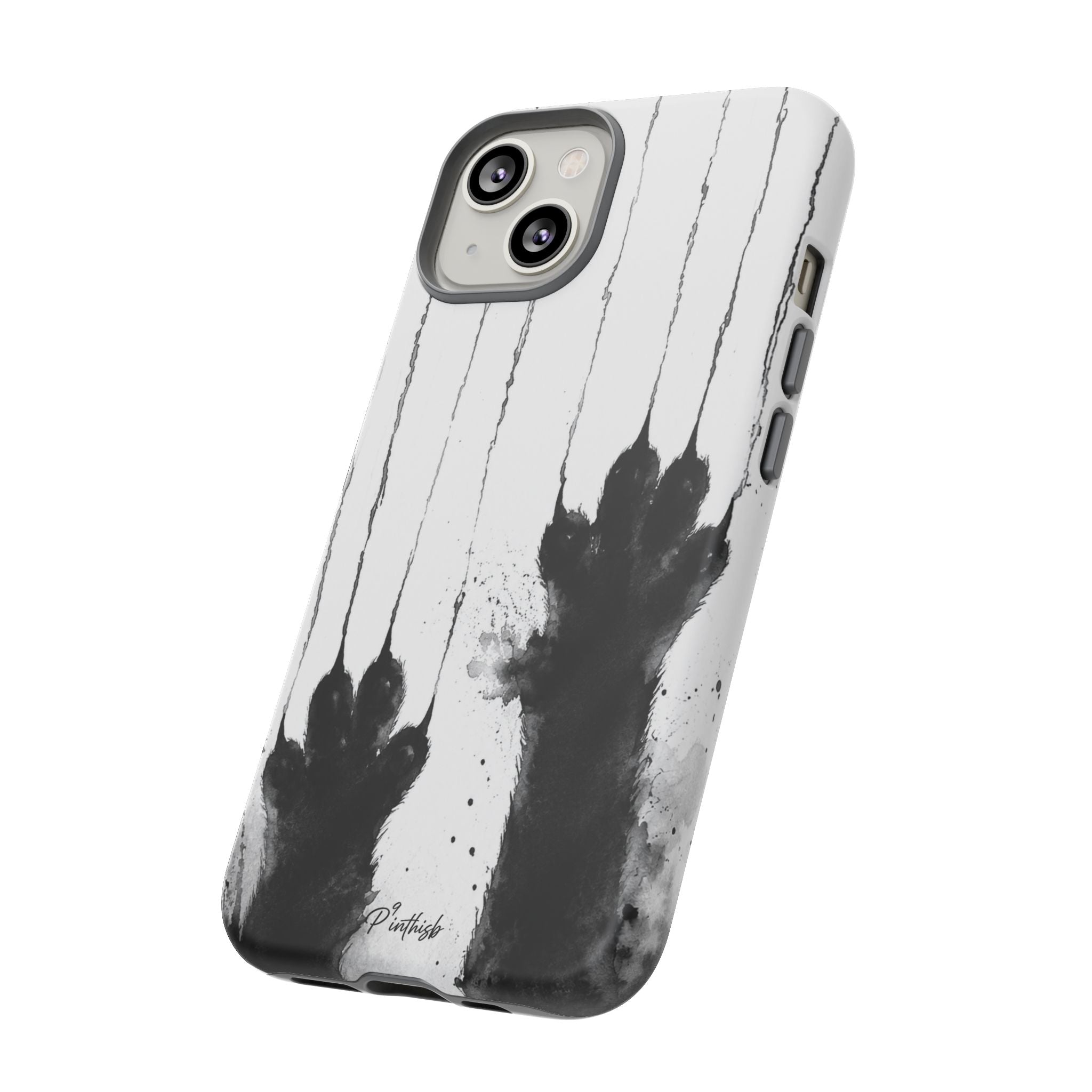 Black Ink Paw Print Tough Case