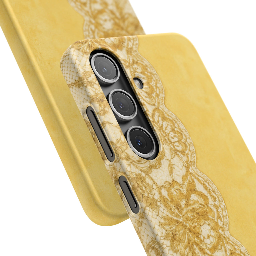 Yellow Vintage Lace Snap Case