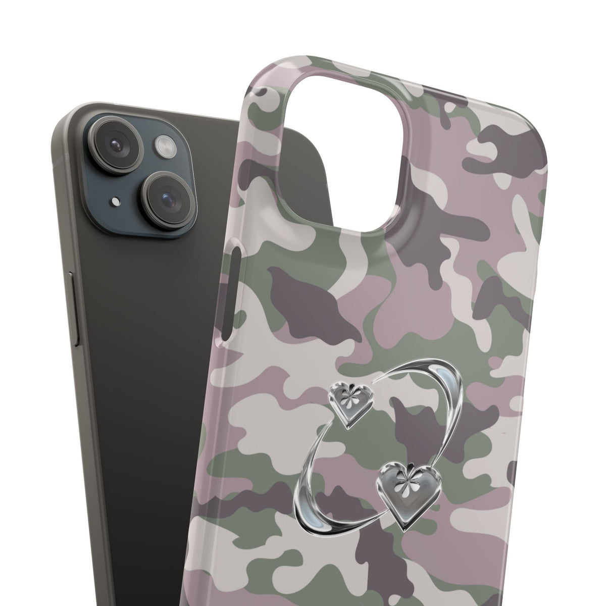 Camouflage Heart Snap Phone Case