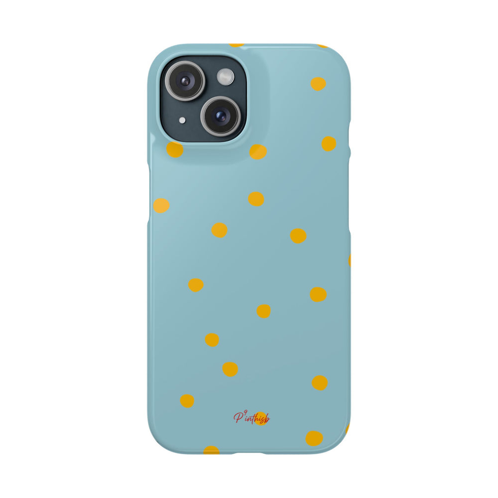 Blue & Yellow Polka Dot Snap Phone Case