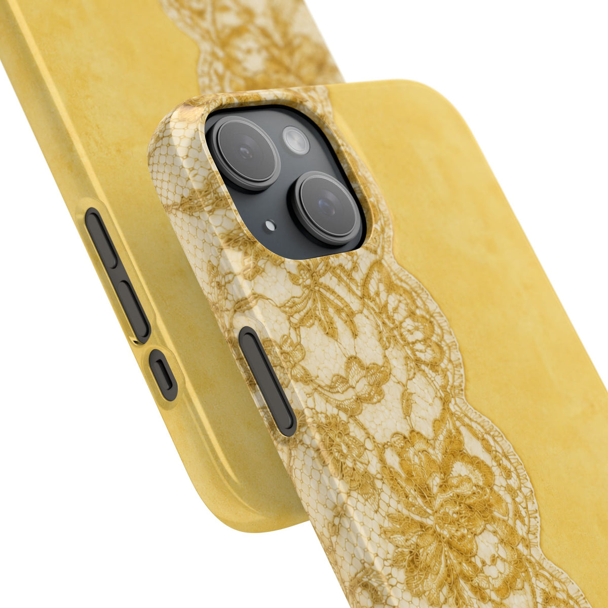 Yellow Vintage Lace Snap Case
