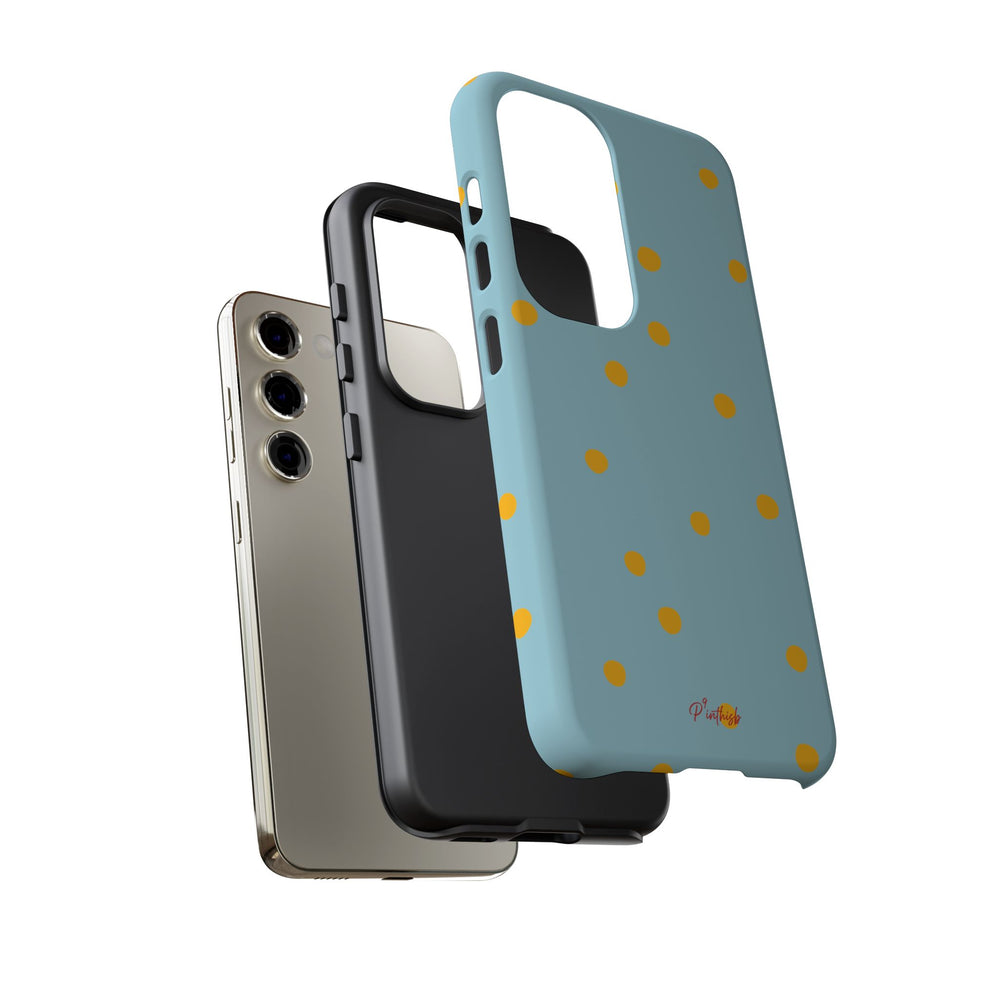 Blue & Yellow Polka Dot Tough Phone Case