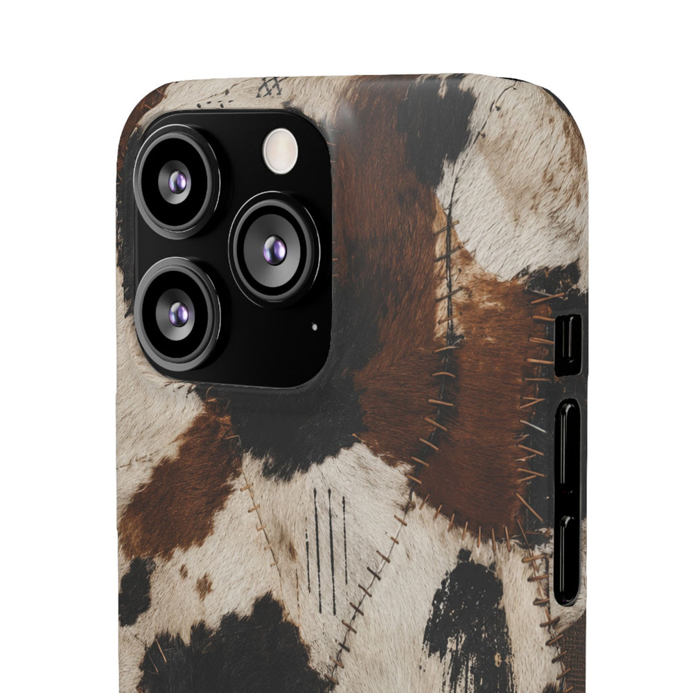 Brown & Black Animal Print Snap Case