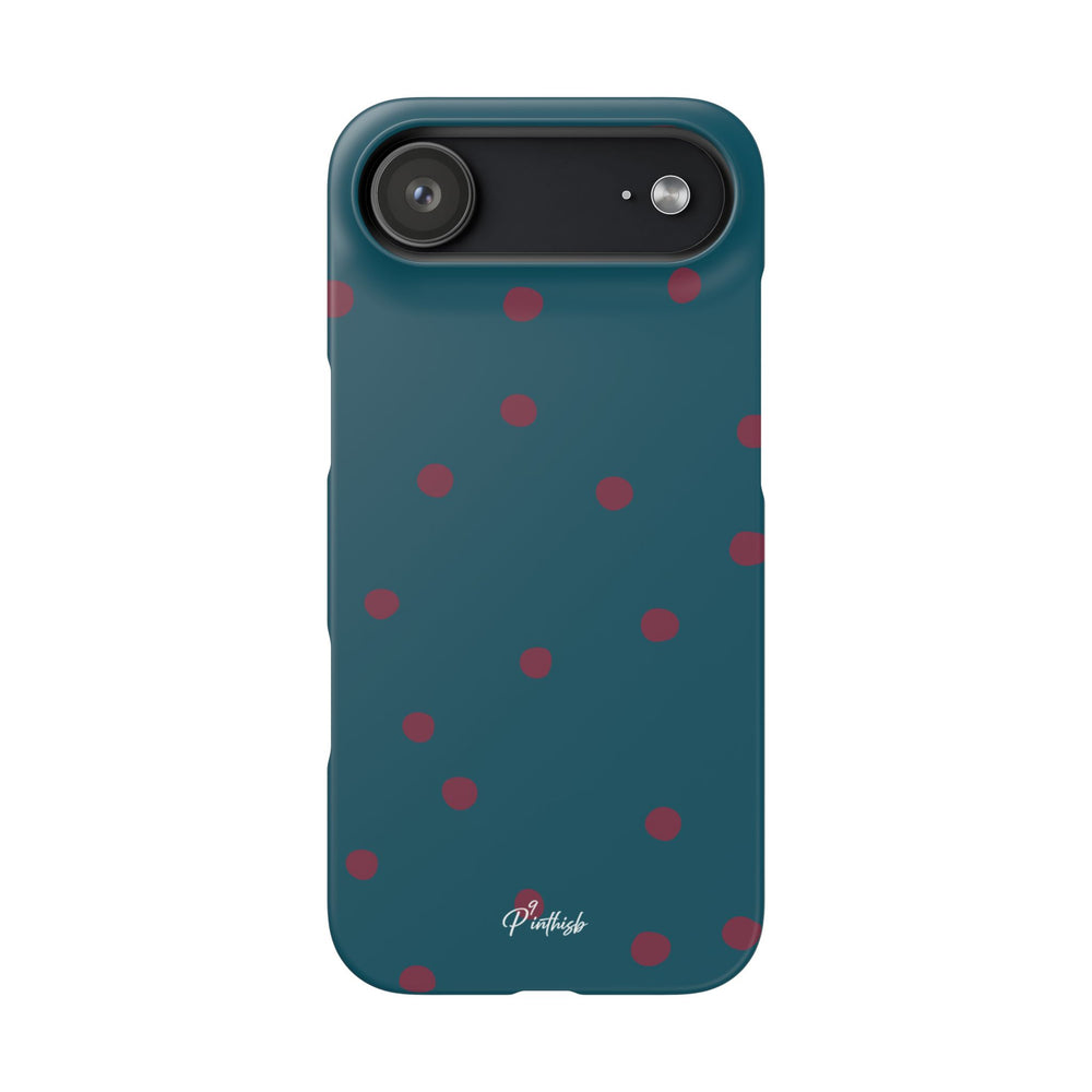 Teal & Burgundy Polka Dot Snap Phone Case