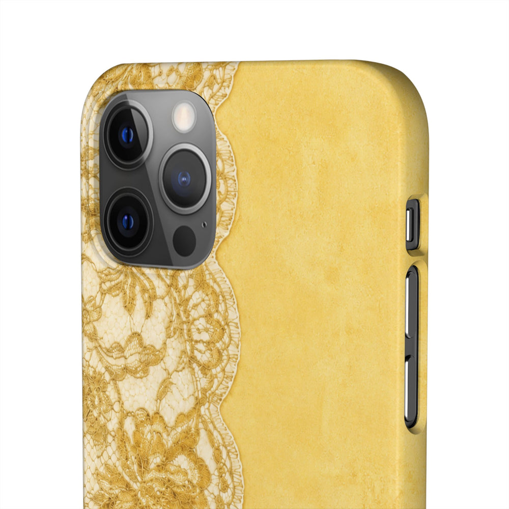 Yellow Vintage Lace Snap Case