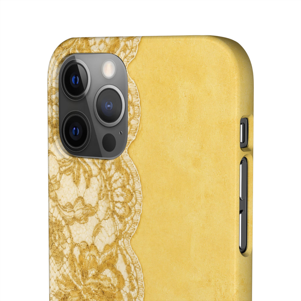 Yellow Vintage Lace Snap Case