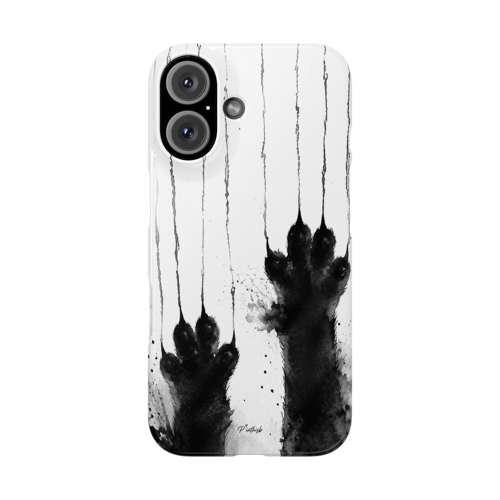 Black Ink Paw Print Snap Case
