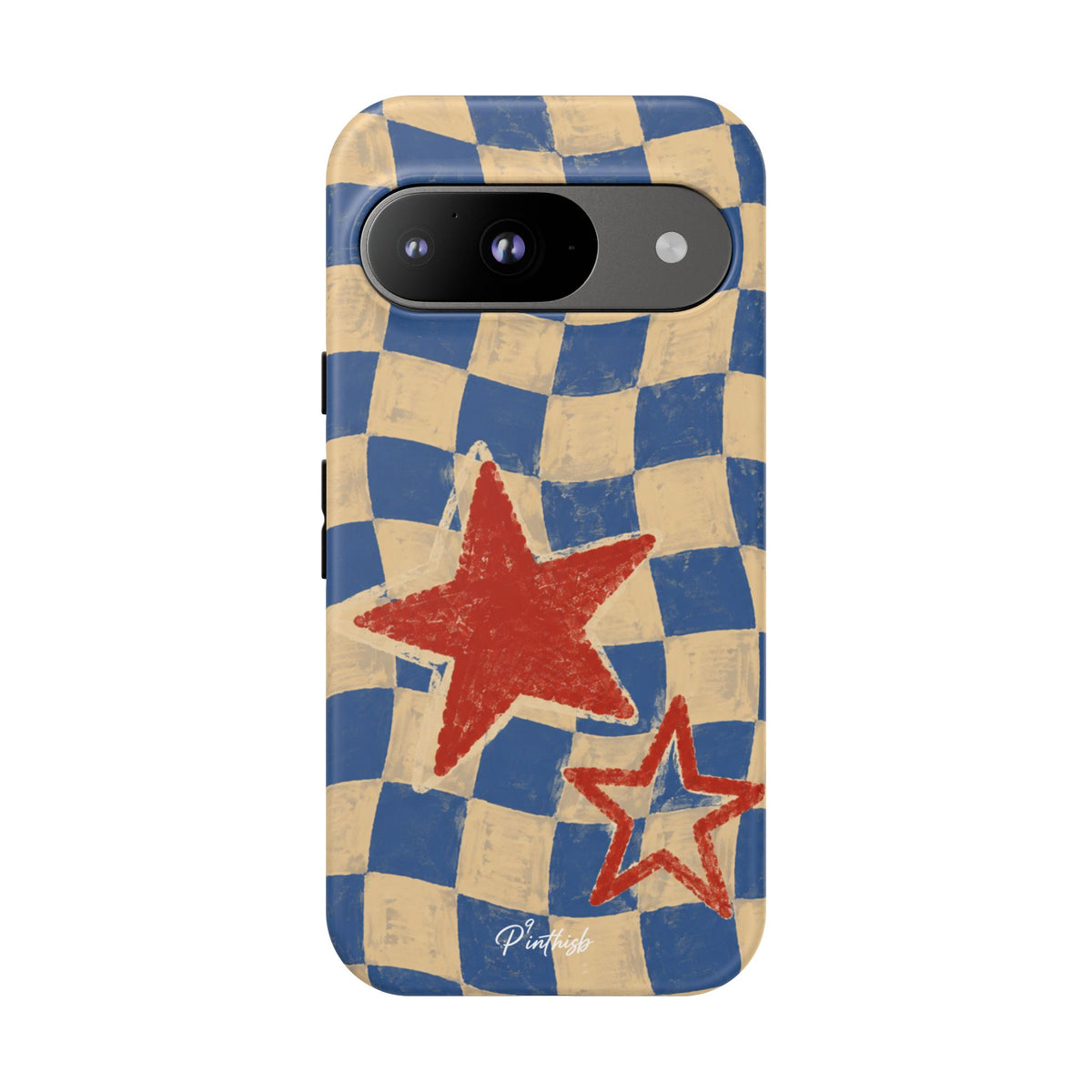Blue & Cream Retro Star Phone Case