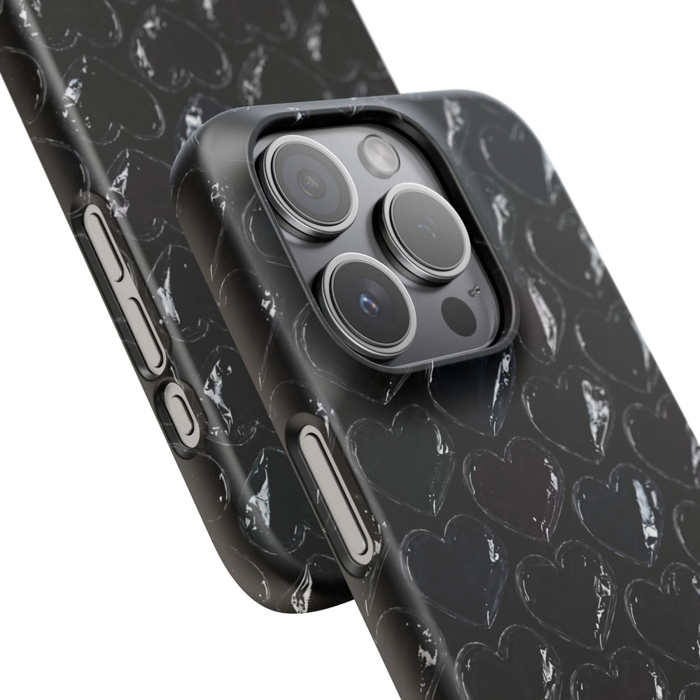 Black Pop Hearts Snap Case