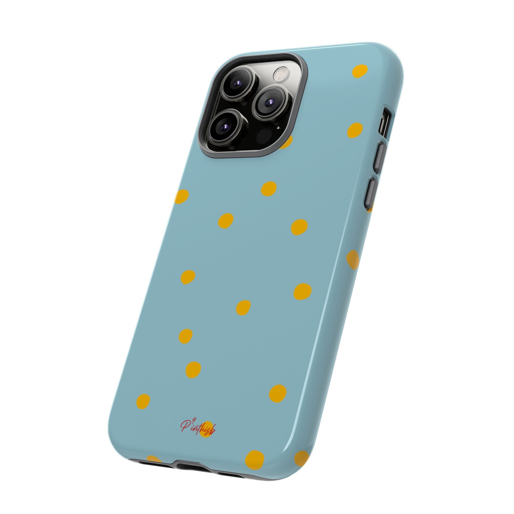 Blue & Yellow Polka Dot Tough Phone Case
