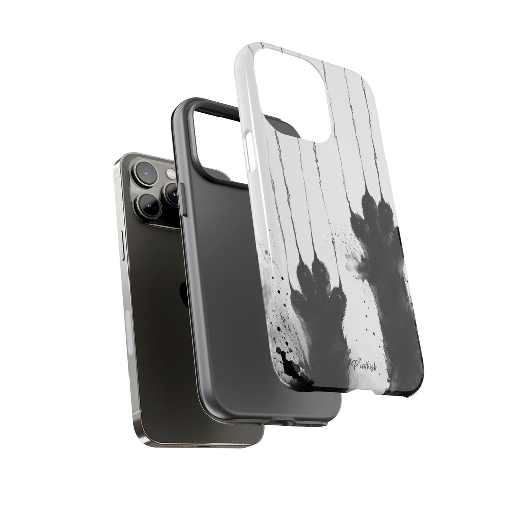 Black Ink Paw Print Tough Case
