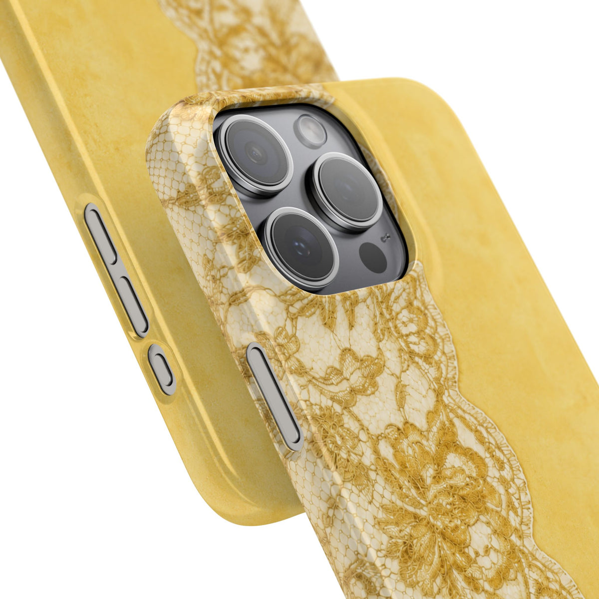 Yellow Vintage Lace Snap Case