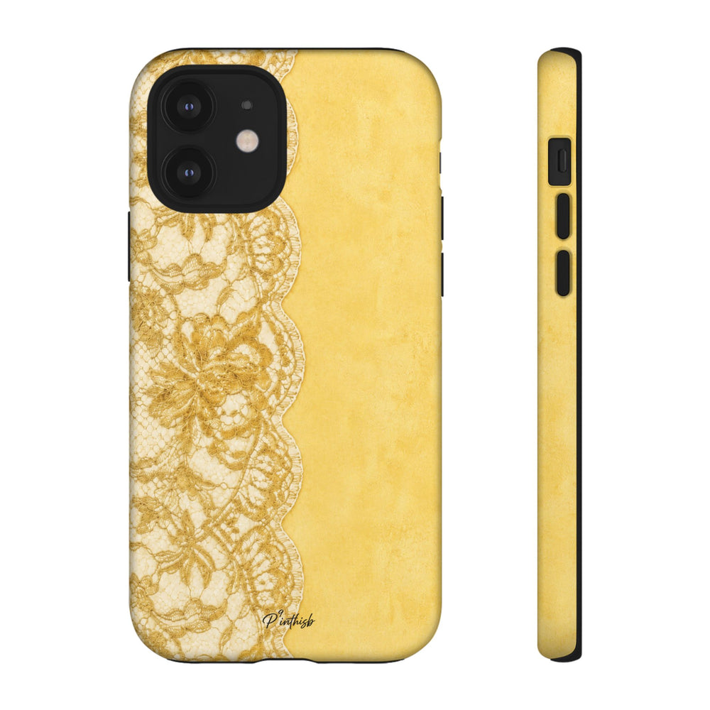 Yellow Vintage Lace Tough Case