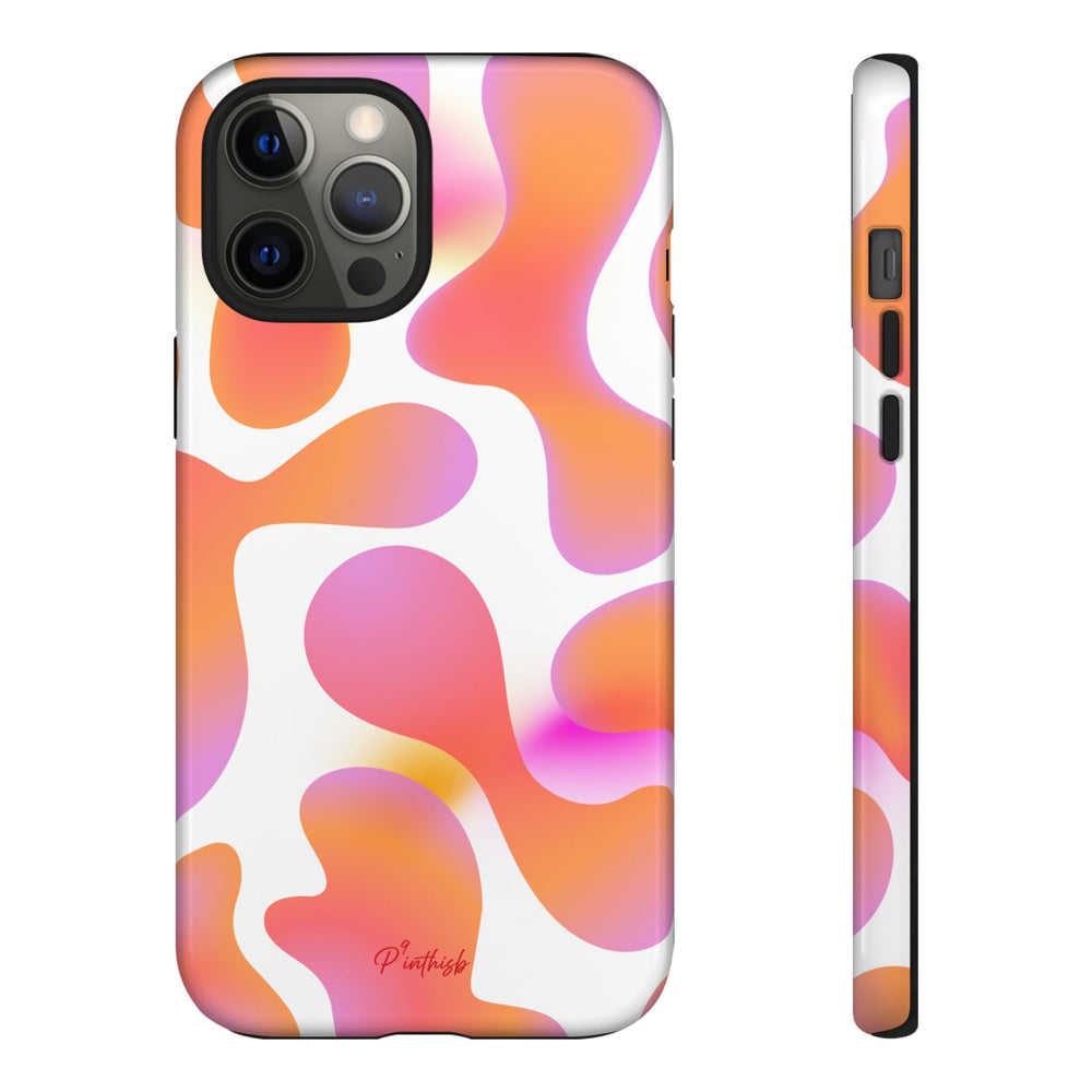 Abstract Orange Pink Camouflage Tough Phone Case