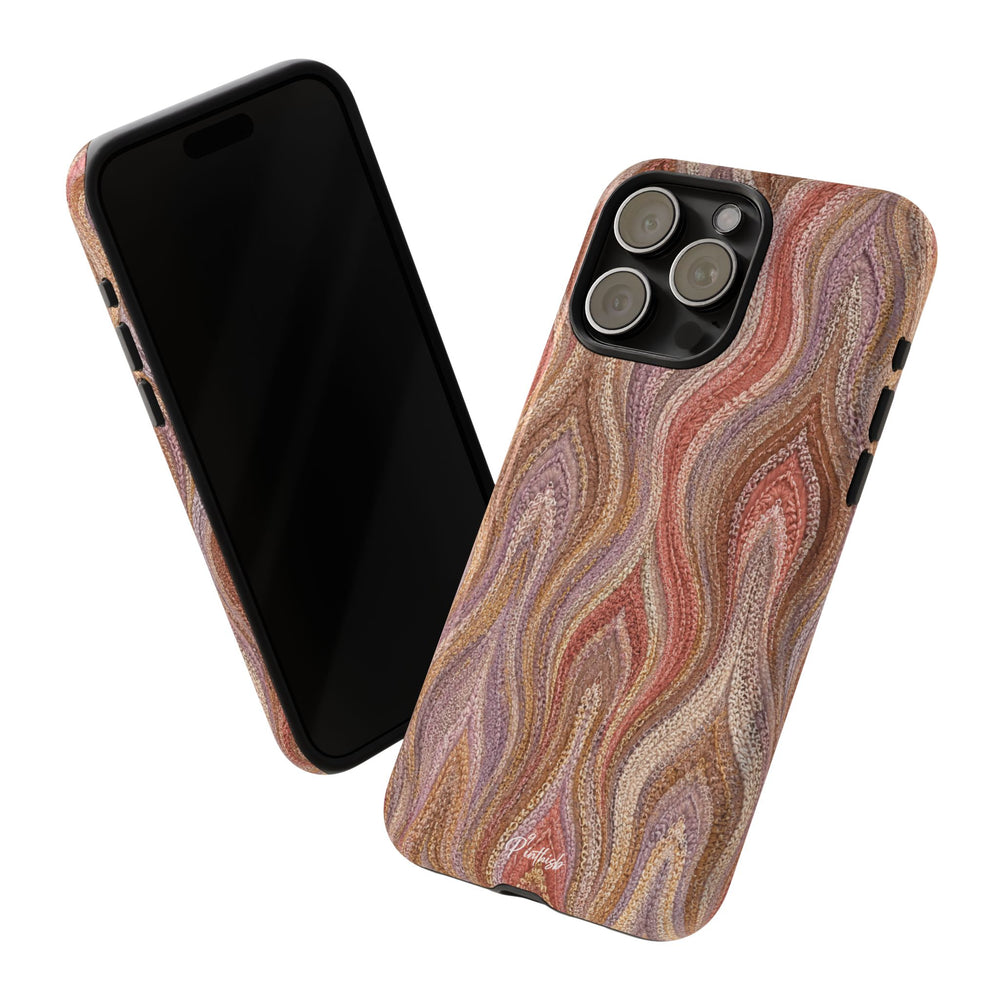 Wavy Peach & Mauve Tough Case