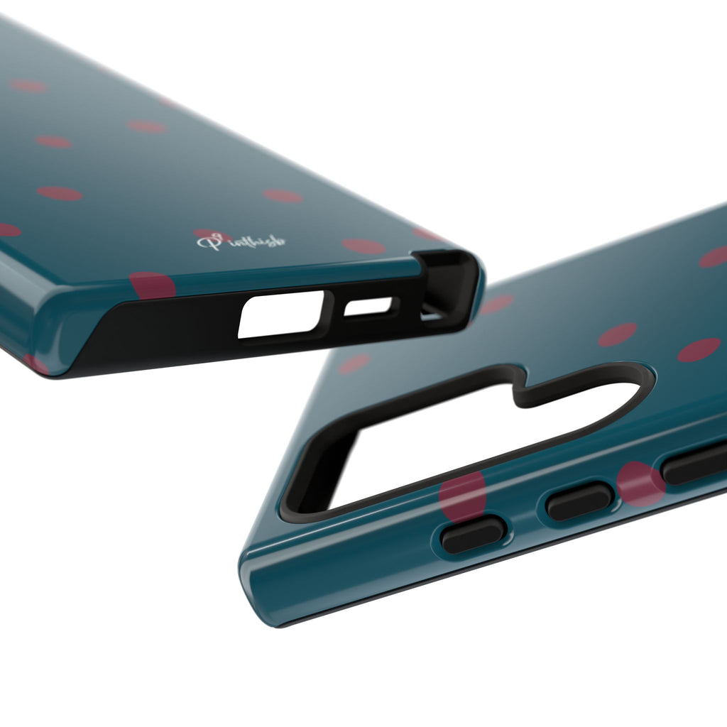 Teal & Burgundy Polka Dot Tough Phone Case