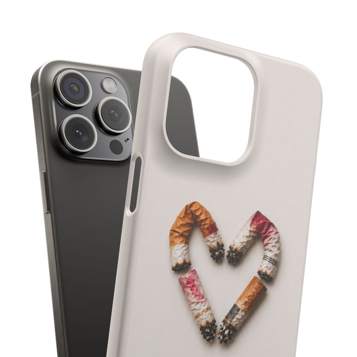 Cigarette Butts Heart Snap Case