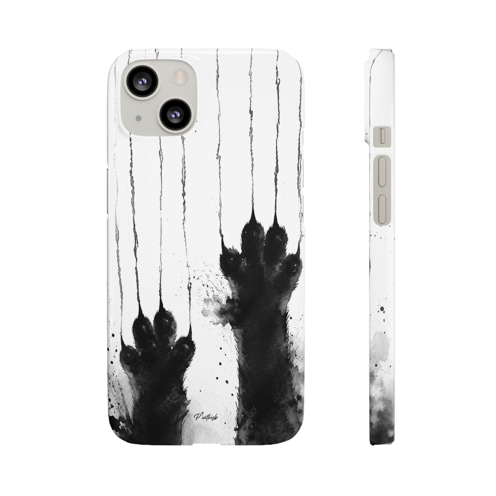 Black Ink Paw Print Snap Case