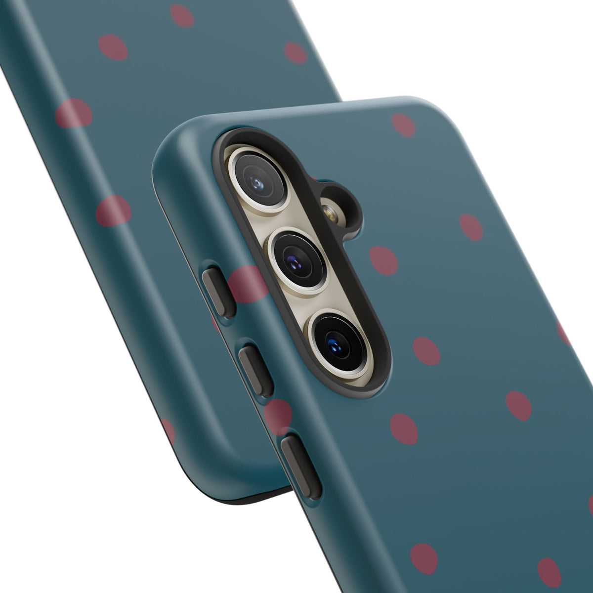 Teal & Burgundy Polka Dot Tough Phone Case