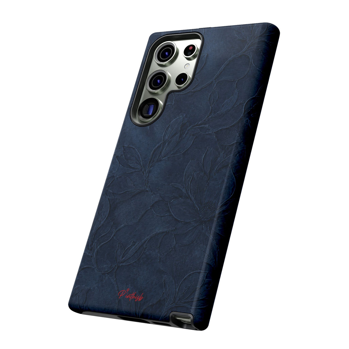 Navy Floral Textured Tough Case