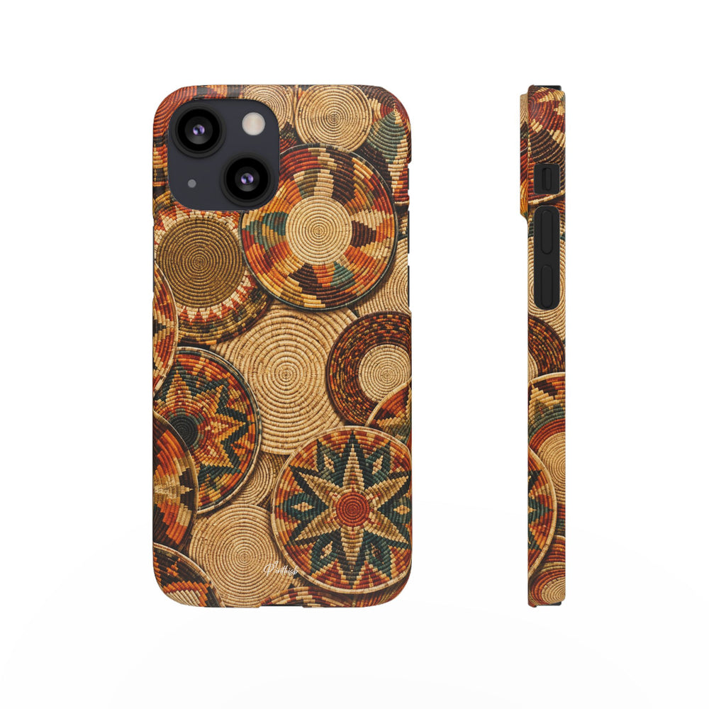 Bohemian Woven Basket Pattern Snap Case