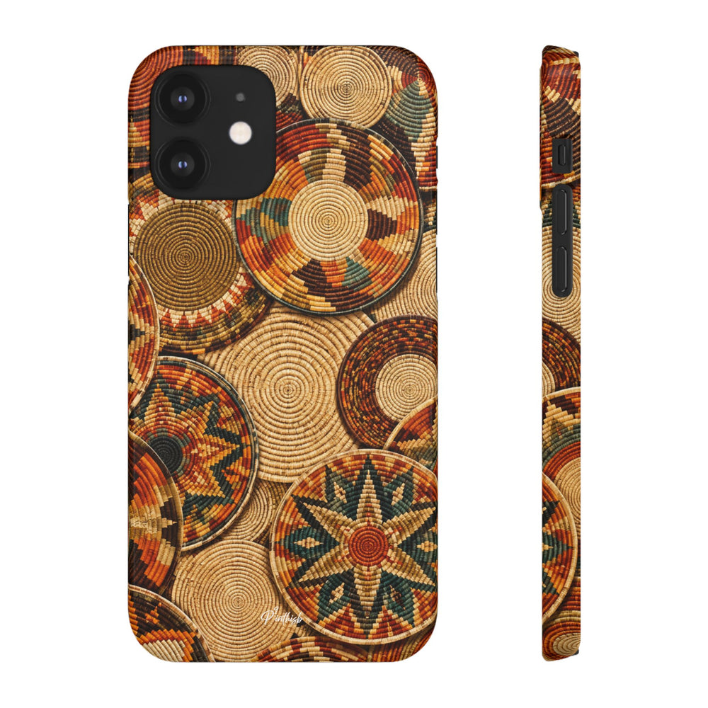 Bohemian Woven Basket Pattern Snap Case