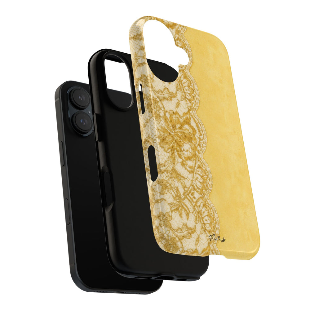 Yellow Vintage Lace Tough Case