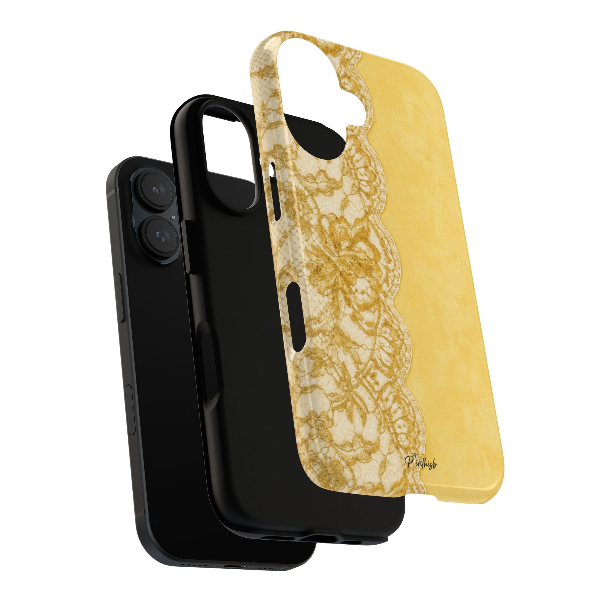Yellow Vintage Lace Tough Case