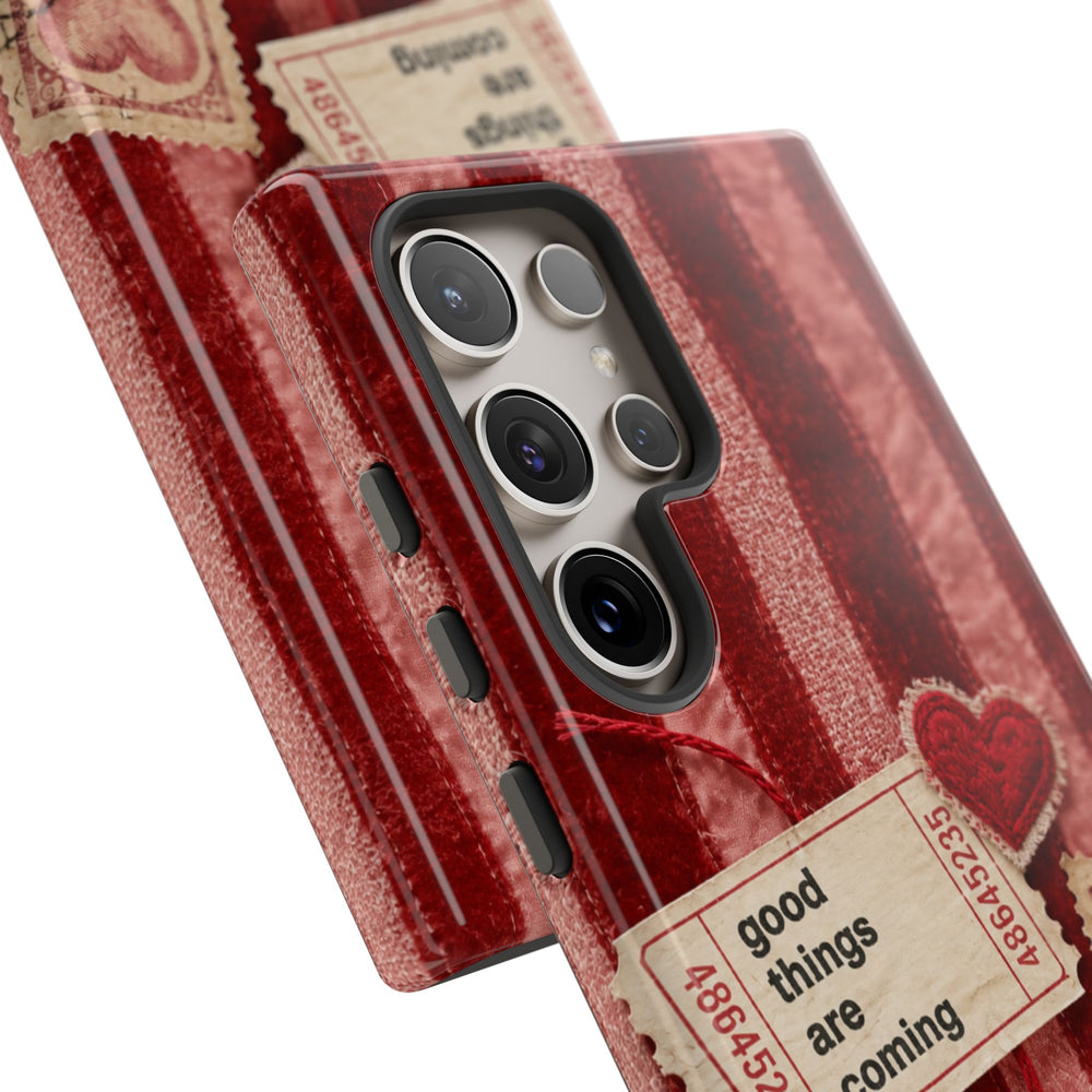 “Good Things Are Coming” Red Phone Case