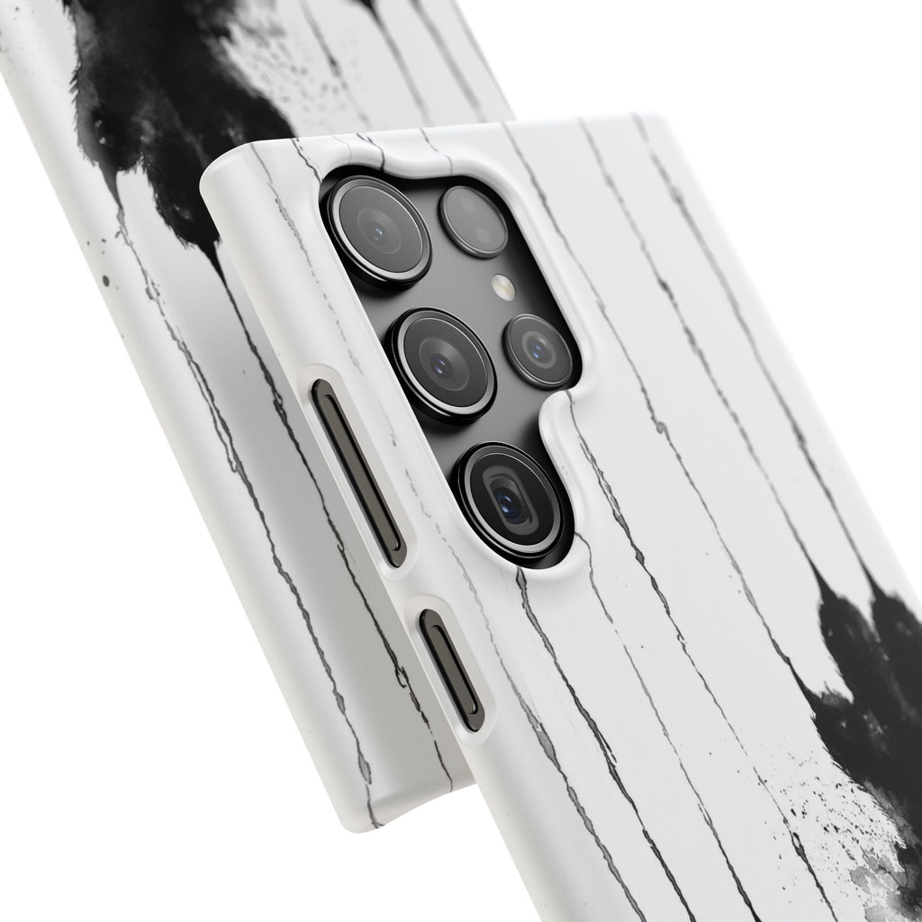 Black Ink Paw Print Snap Case