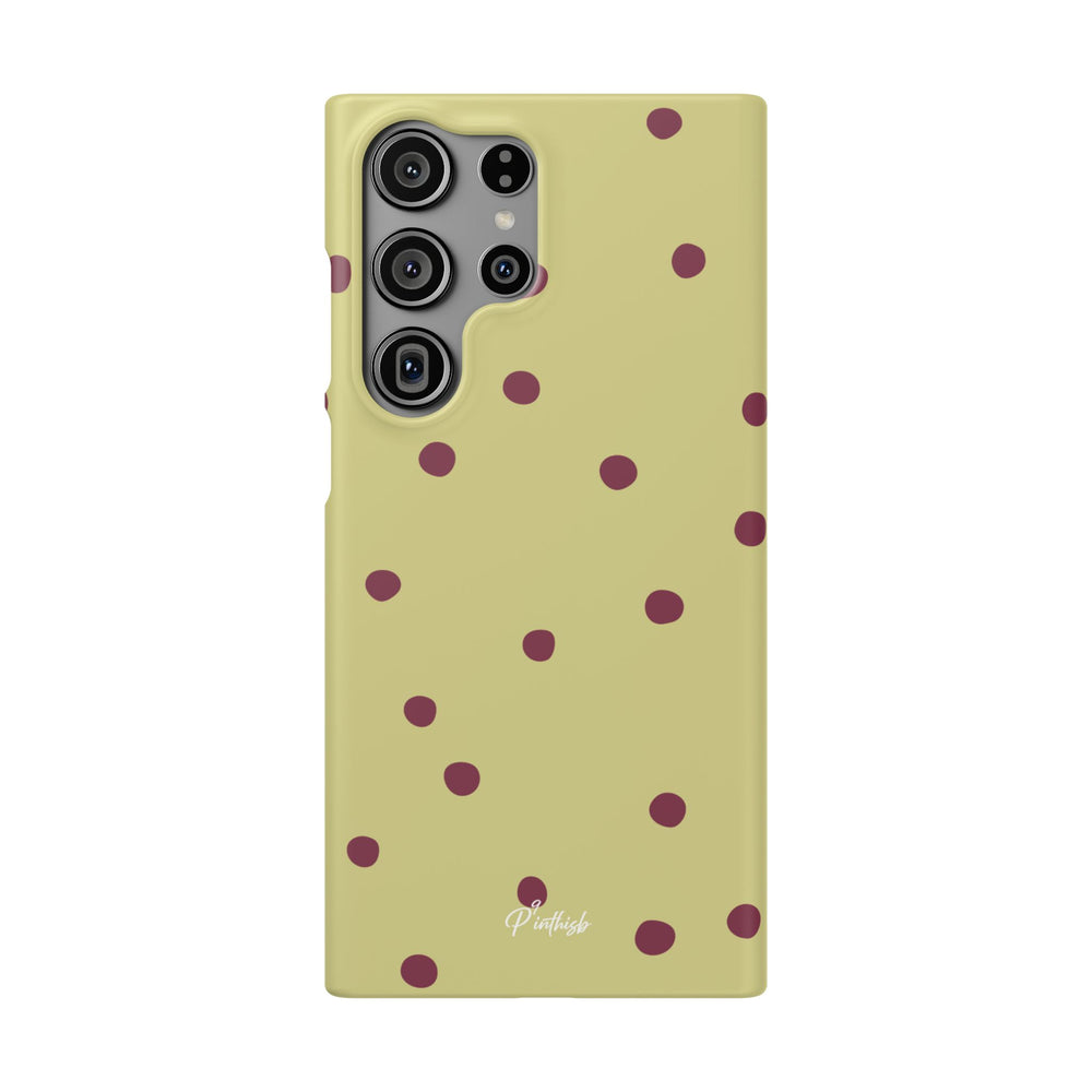 Yellow & Burgundy Polka Dot Snap Phone Case