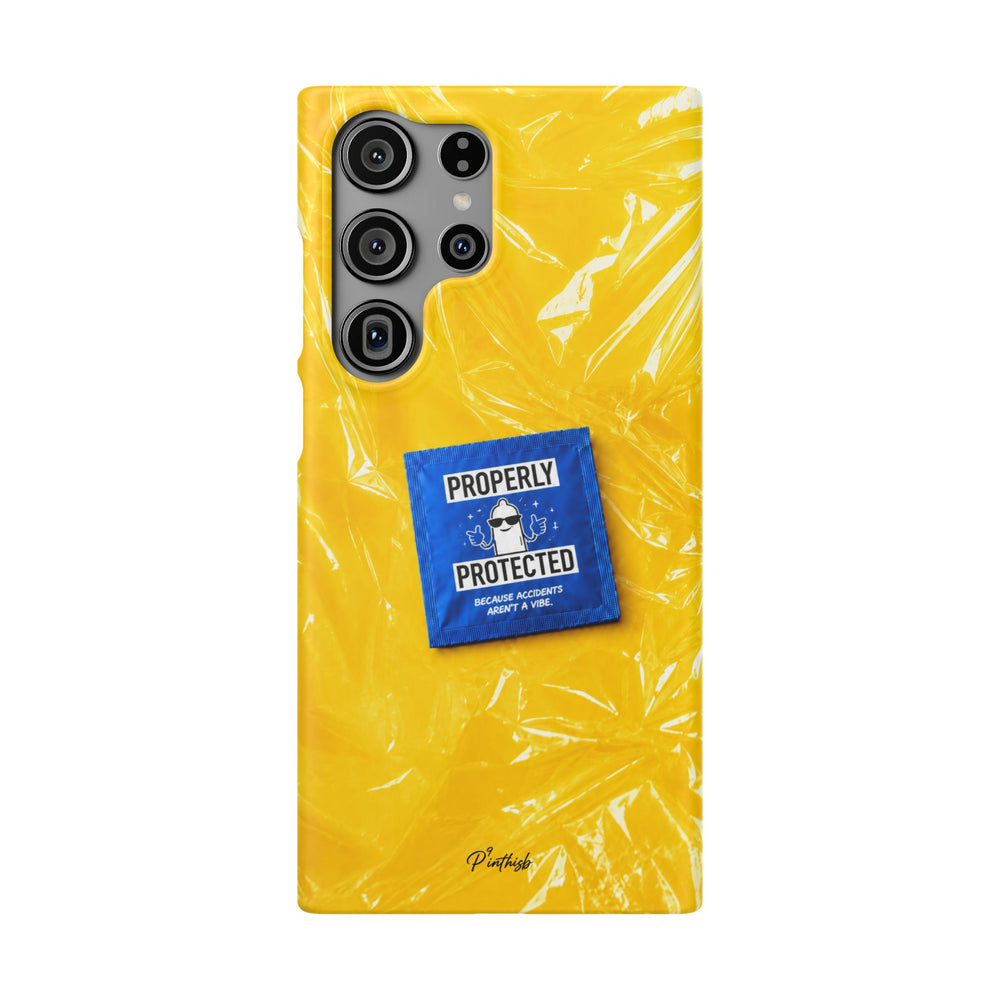 "Properly Protected" Graphic Snap Phone Case