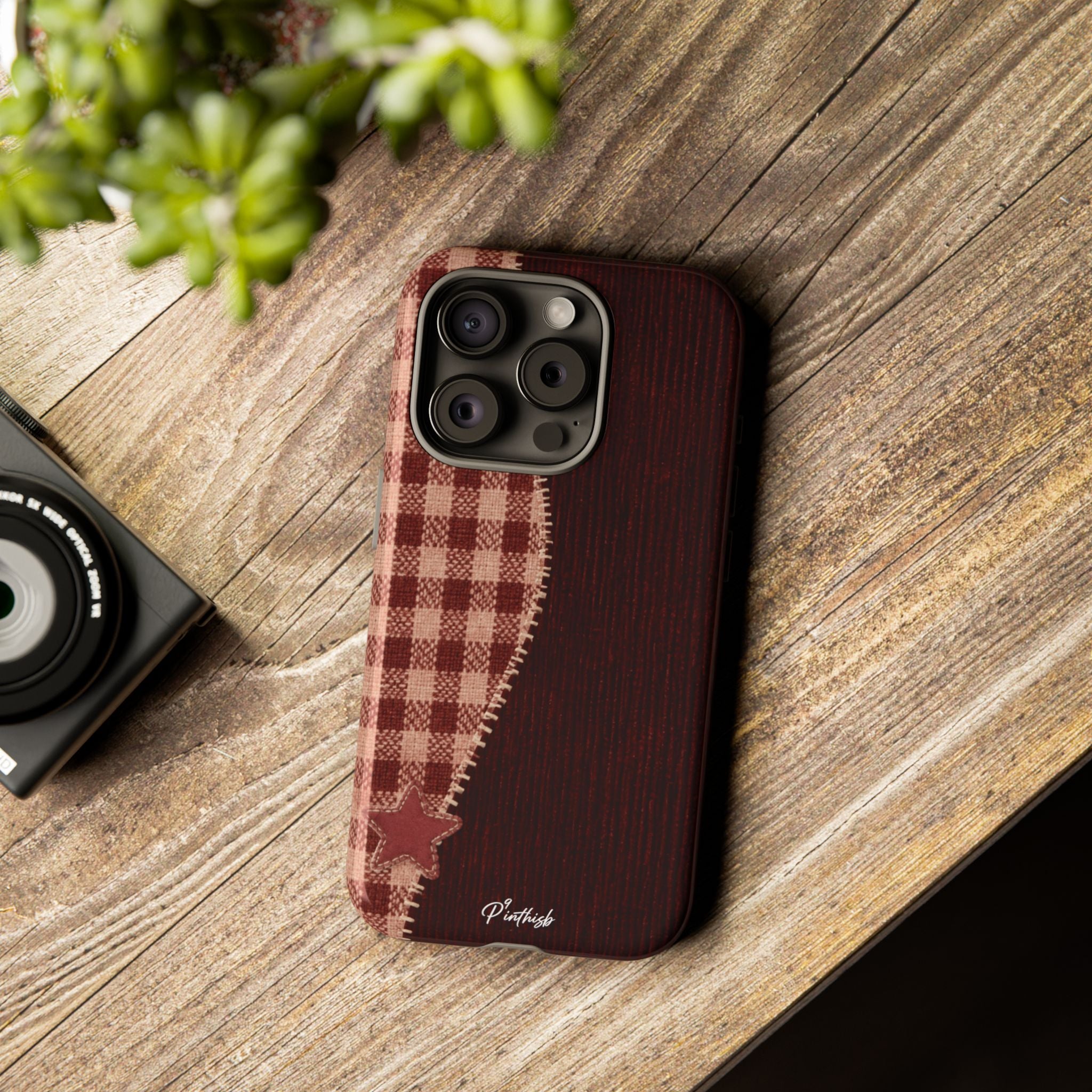 Rustic Plaid Stars Phone Case