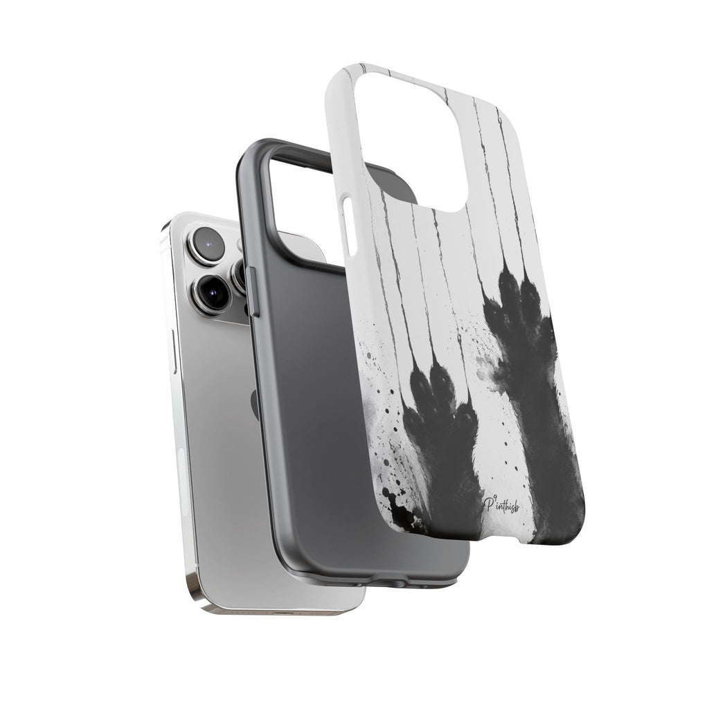 Black Ink Paw Print Tough Case