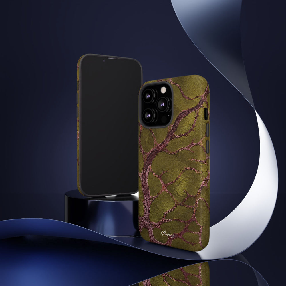 Olive & Rose Gold Tree Pattern Phone Case
